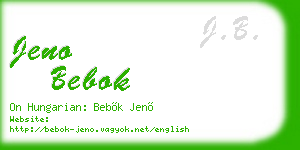 jeno bebok business card