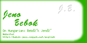 jeno bebok business card